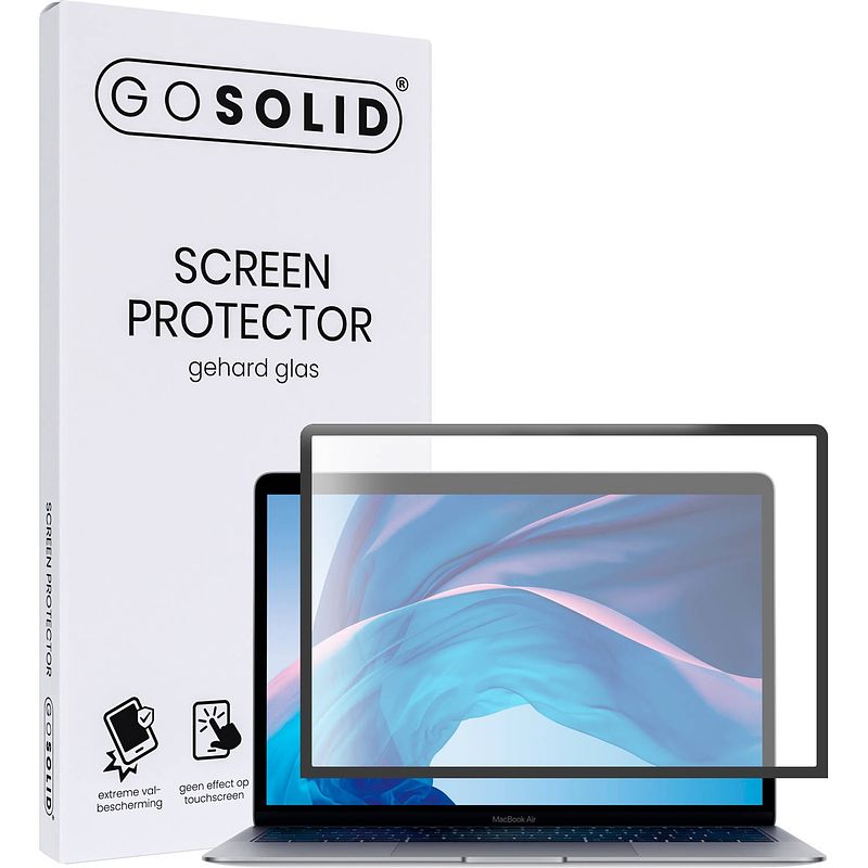 Foto van Go solid! screenprotector voor macbook air m1 13,3-inch gehard glas