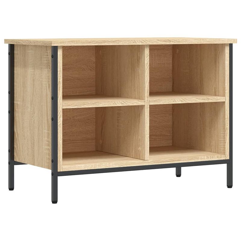 Foto van The living store schoenenkast - sonoma eiken - 69x35x50cm - duurzaam hout - staal