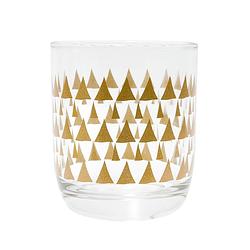 Foto van Tak design drinkglas triangles 7,8 x 8,8 cm glas transparant/brons