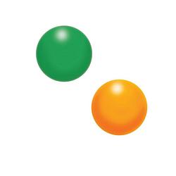 Foto van Aidapt stressbal set van 2 - groen & oranje - voor hand, pols en onderarmoefeningen - 5cm diameter - knijpballetje