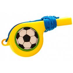 Foto van Lg-imports voetbalfluit met koord geel 4 cm