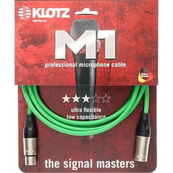 Foto van Klotz m1 k gn microfoonkabel 3p xlr f/m groen 5 meter