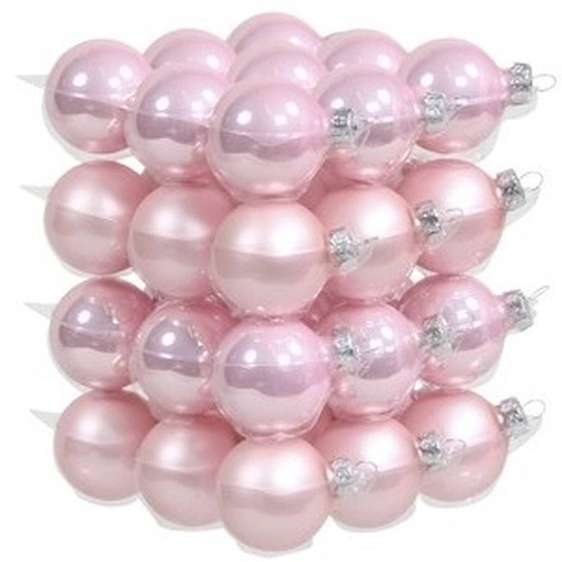 Foto van 72x roze glazen kerstballen 4 cm mat/glans - kerstbal