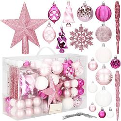 Foto van Kerstballen 101 stuks roze/wit