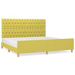 Foto van The living store bedframe groen - larikshout - multiplex - verstelbaar - comfortabele ondersteuning - 203x206x118/128