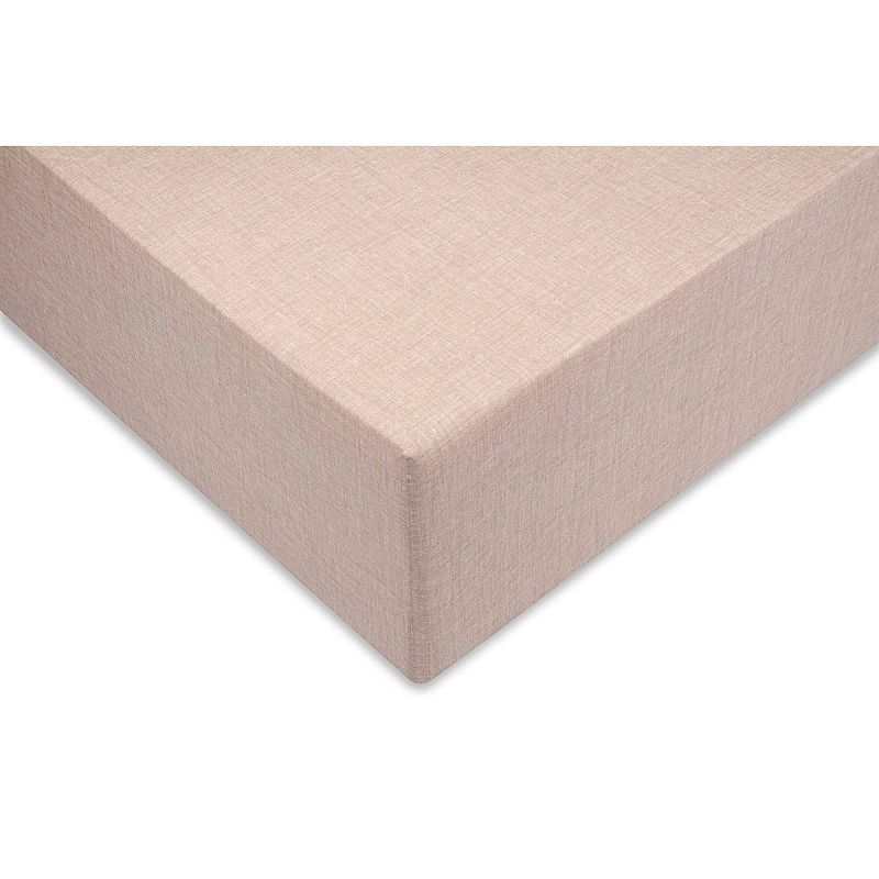 Foto van Zo home lino hoeslaken katoen linnen look 35cm hoek - sandy beige 180x210/220cm