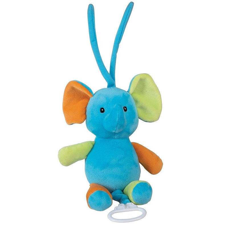 Foto van Happy people muziekknuffel olifant 18 cm pluche blauw