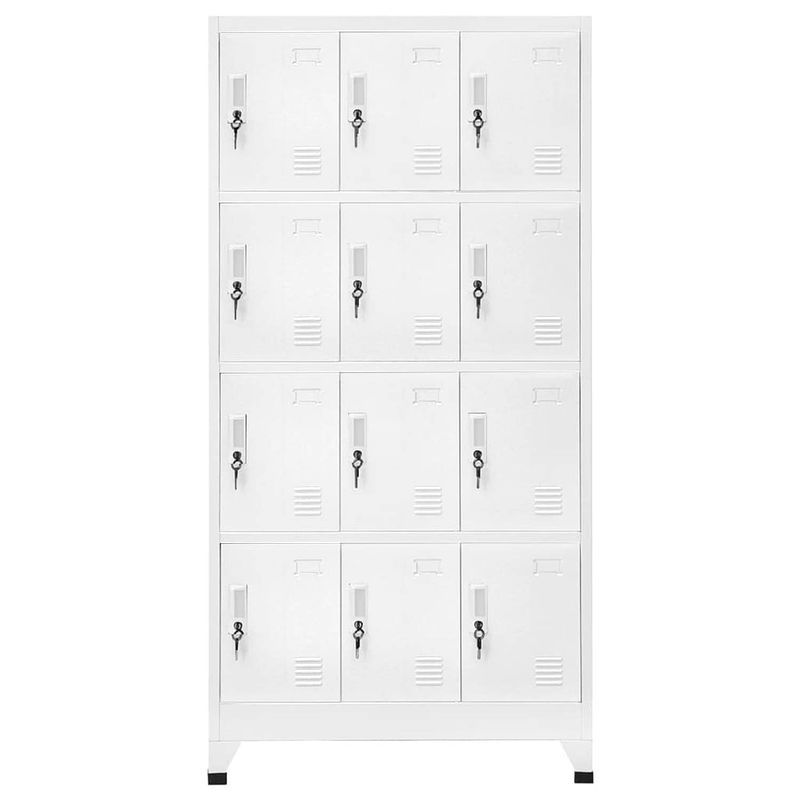 Foto van The living store lockerkast met 12 compartimenten 90x45x180 cm - kast