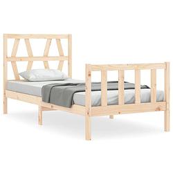 Foto van The living store massief grenenhouten bedframe - 195.5 x 95.5 x 100 cm - multiplex lattenbodem