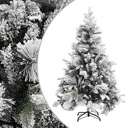 Foto van Vidaxl kerstboom met dennenappels en sneeuw 150 cm pvc en pe