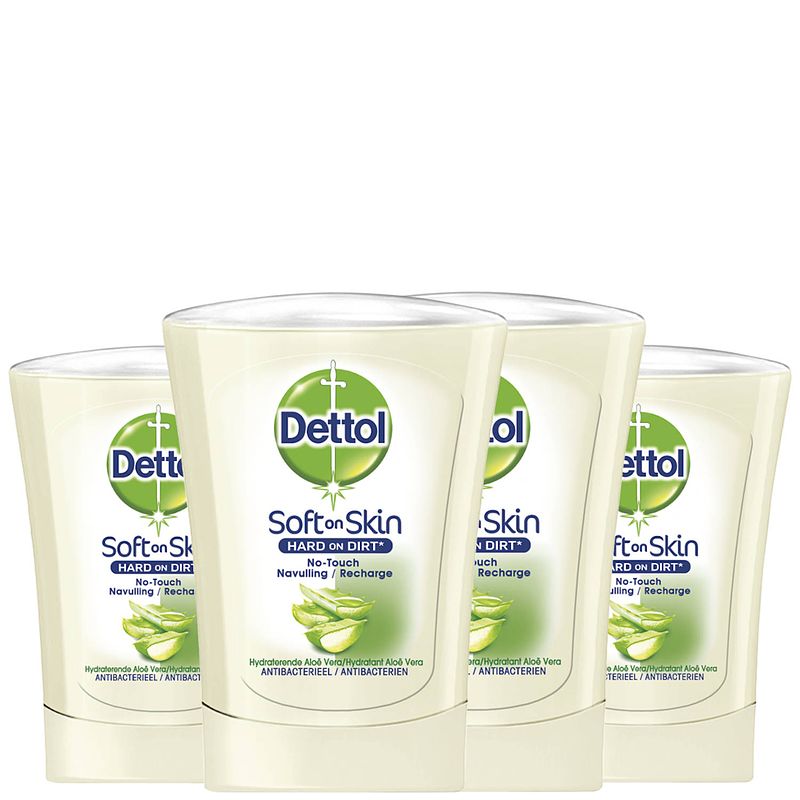 Foto van Dettol handzeep no touch navulling - aloe vera - 250ml x4