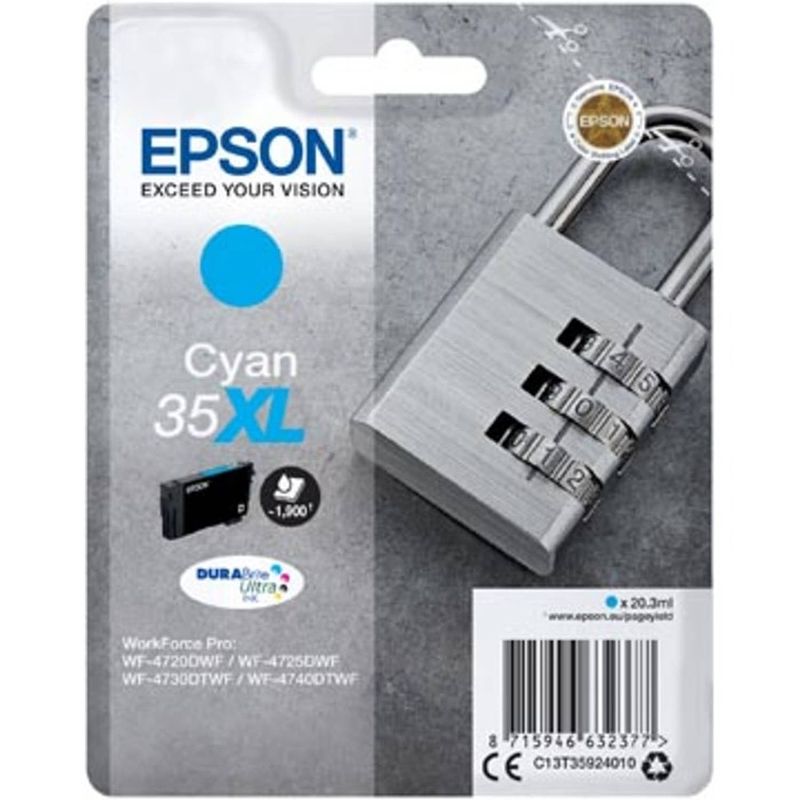 Foto van Epson inktcartridge 35 xl cyaan, pagina's - oem: c13t35924010