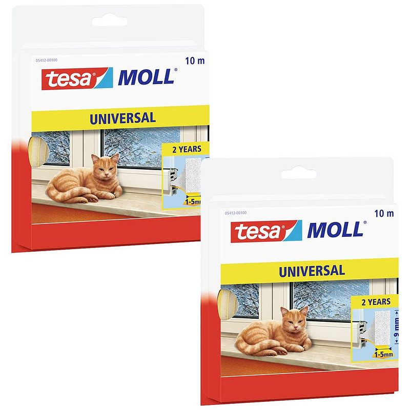 Foto van Tesa universal 05412-00500-00 afdichtingstape wit (l x b) 10 m x 9 mm 2 stuk(s)