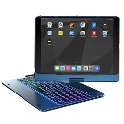 Foto van Accezz 360 slim keyboard bookcase ipad 9(2021)10.2 inch/ipad 8(2020)10.2 inch/ipad 7(2019)10.2 inch telefoonhoesje blauw