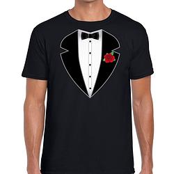 Foto van Maffiosi gangster verkleedkleding t-shirt zwart voor heren m - feestshirts