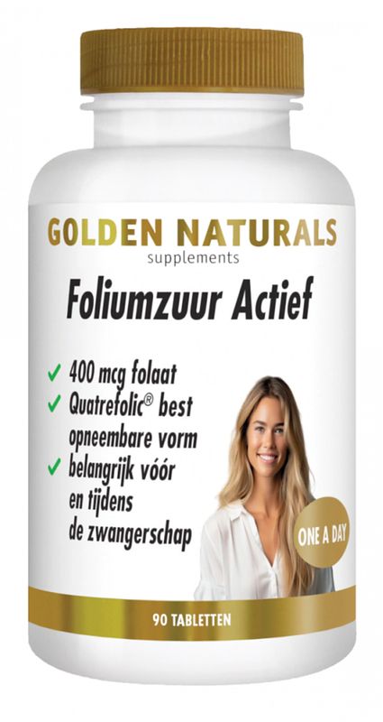 Foto van Golden naturals foliumzuur actief tabletten