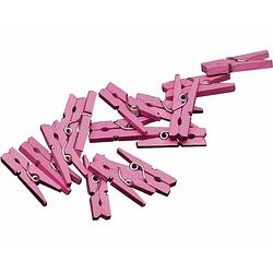 Foto van 20x mini knijpertjes roze 2 cm - feestdecoratievoorwerp
