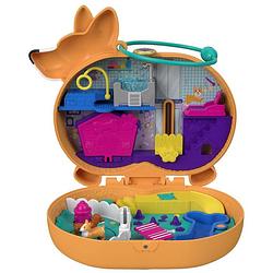 Foto van Mattel speelset polly pocket corgi cuddle 12,3 cm bruin 7-delig