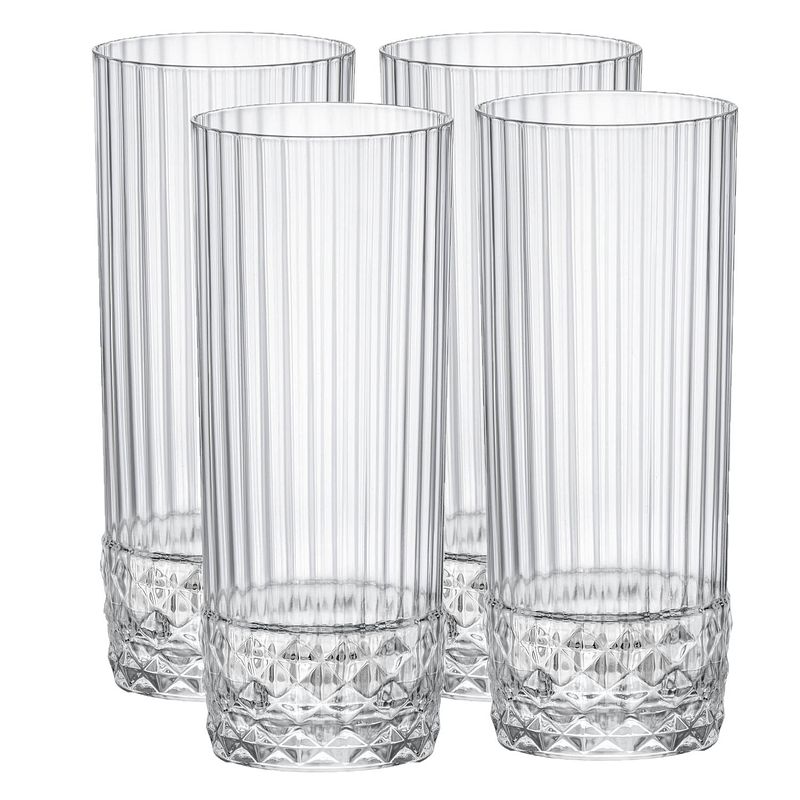 Foto van 4x stuks longdrink glazen/waterglazen 400 ml - longdrinkglazen