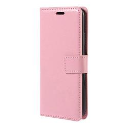 Foto van Basey xiaomi 12x hoesje bookcase hoes flip case book cover - xiaomi 12x hoes book case hoesje - licht roze