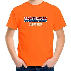 Foto van Oranje fan shirt / kleding holland supporter ek/ wk voor kinderen m (134-140) - feestshirts