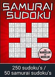 Foto van Samurai sudoku - van makkelijk tot moeilijk - 250 sudoku's / 50 samurai sudoku's - boek cadeau - paperback (9789464659566)