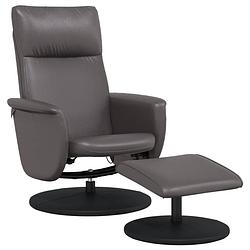 Foto van Vidaxl fauteuil verstelbaar met voetenbankje kunstleer grijs