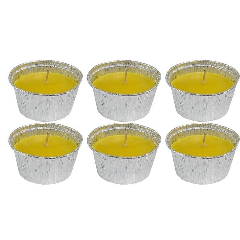 Foto van 6x citrus geurkaars in glazen houder 6 branduren - geurkaarsen
