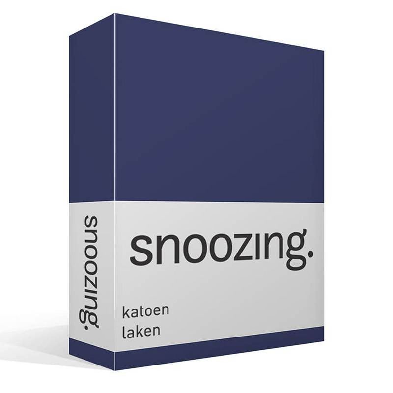 Foto van Snoozing - laken - katoen - eenpersoons - 150x260 - navy