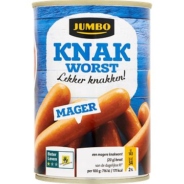 Foto van Jumbo knakworst mager 400g