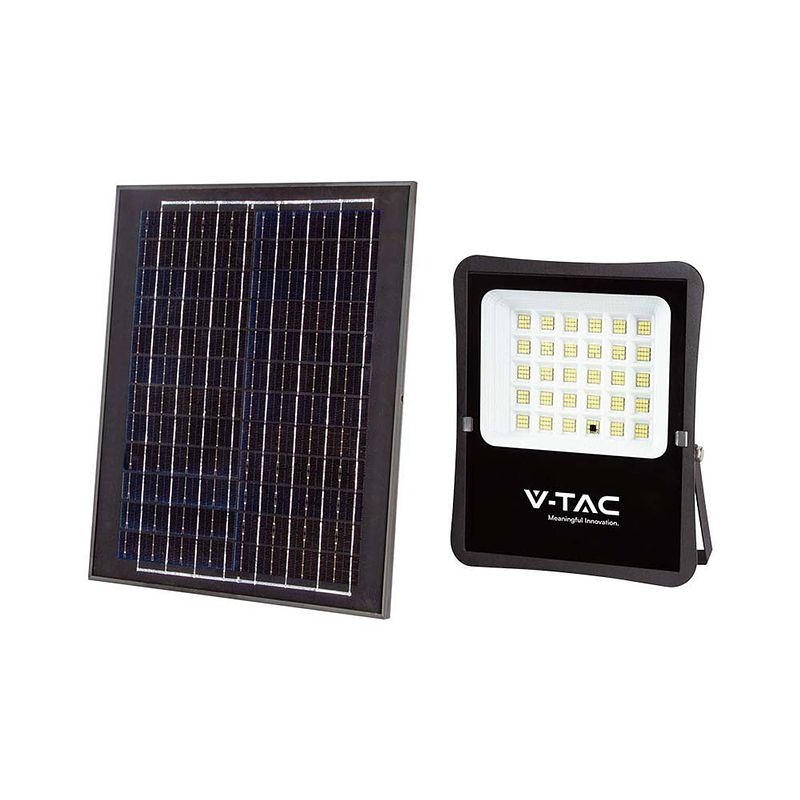 Foto van V-tac vt-787-10 solar floodlight met sensor - 10w - 4000k - 1100 lumen