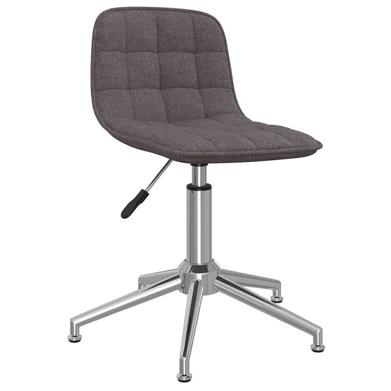 Foto van The living store eetkamerstoelen - taupe - 42.5 x 45 x (68 - 82.5) cm - draaibaar - verchroomd staal en stof