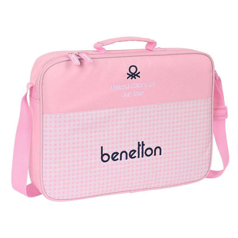 Foto van Schooltas benetton vichy roze (38 x 28 x 6 cm)