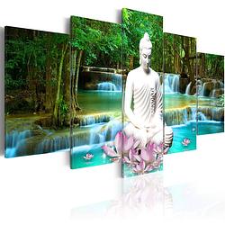 Foto van Artgeist zen waterfall canvas schilderij 5-luik 100x50cm