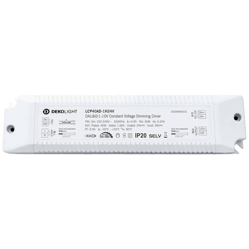 Foto van Deko light basic, dim, cv, lcp led-transformator constante spanning 0 ma - 1.70 a 24 v/dc