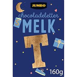 Foto van Jumbo chocoladeletter melk t 160g aanbieding bij jumbo | 2 voor 4.50