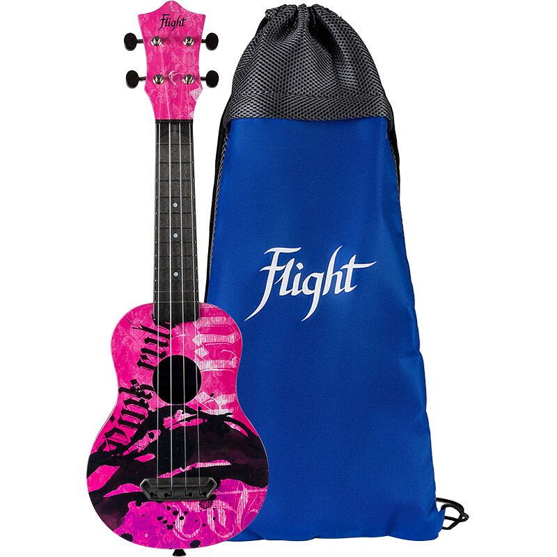 Foto van Flight ultra travel series uts-40 pink rules kunststof sopraan ukelele met hoes