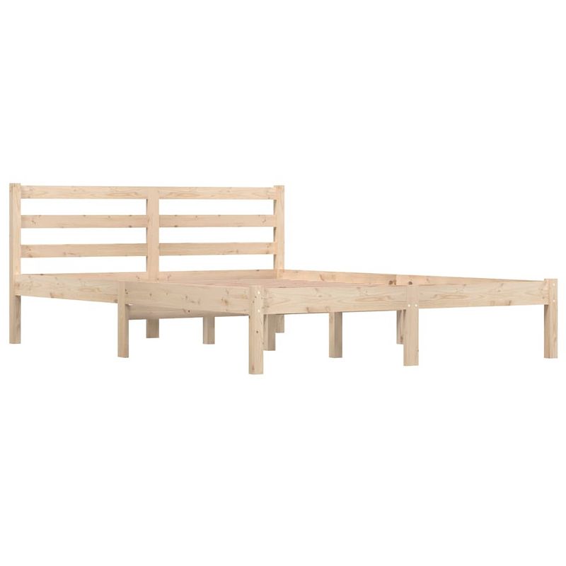 Foto van The living store bedframe - hout - double - 195.5 x 140.5 x 69.5 cm - grenenhout