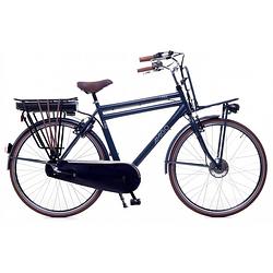 Foto van Amigo elektrische transportfiets e-pulse 28 inch 56 cm heren 3v terugtraprem blauwgrijs mat