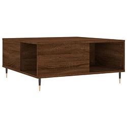 Foto van Vidaxl salontafel 80x80x36,5 cm bewerkt hout bruineikenkleurig