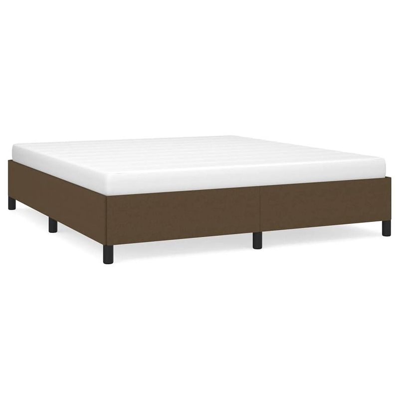 Foto van The living store bedframe - donkerbruin - 203 x 163 x 35 cm - stof/multiplex - geschikt voor matras 160 x 200 cm