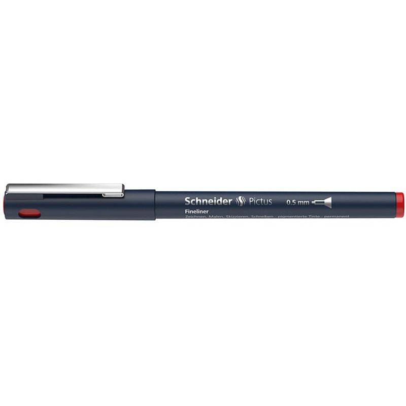 Foto van Schneider fineliner permanent pictus 0,5 mm rood