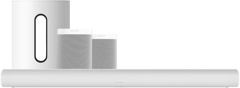 Foto van Sonos arc + 2x one sl + sub mini wit