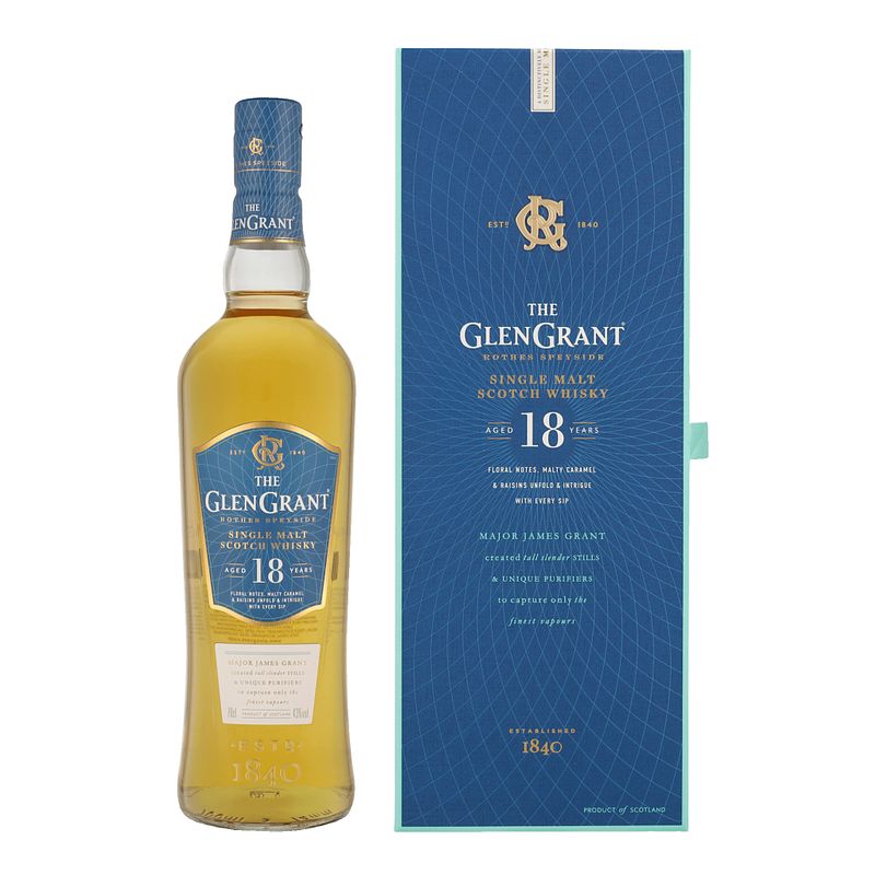 Foto van Glen grant 18 years 70cl whisky + giftbox