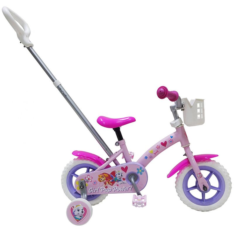 Foto van Volare meisjesfiets paw patrol girl pup 10 inch 18 cm meisjes doortrapper roze