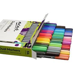 Foto van Mont marte® dual tip markers 54 stuks