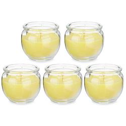 Foto van Ibergarden citronella kaars in houder - 5x - glas - 20 branduren - geurkaarsen