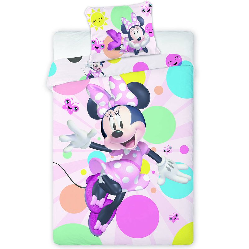 Foto van Disney minnie mouse dekbedovertrek happy - eenpersoons - 140 x 200 cm - katoen