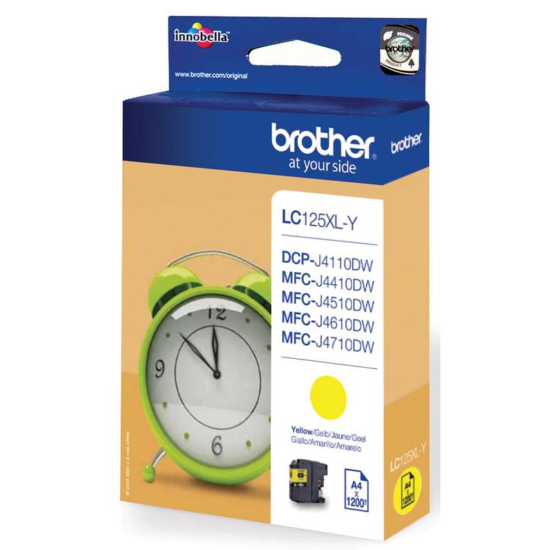 Foto van Brother inktcartridge, 1.200 pagina'ss, oem lc-125xly, geel 5 stuks