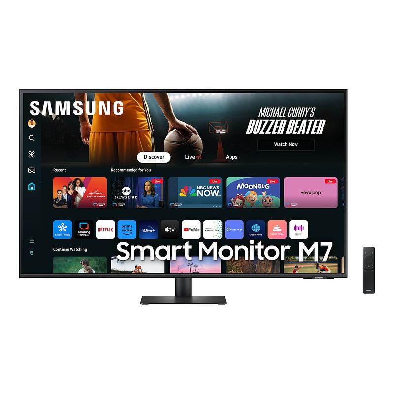 Foto van Samsung smart monitor m7 m70d 43" (ls43dm702uuxen) monitor zwart